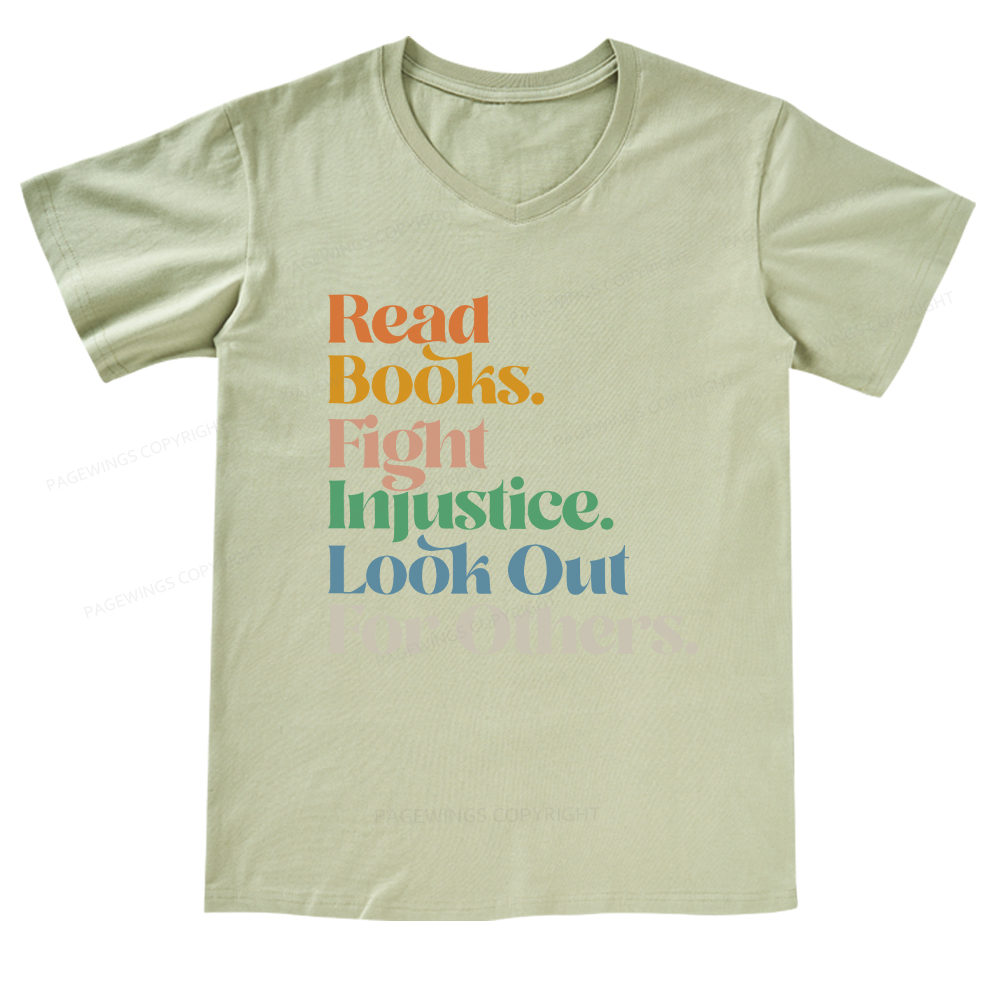 Pagewings Read Banned Books Social Justice Shirt  V-neck T-shirt