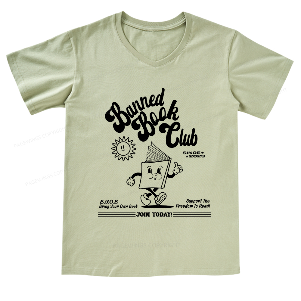Pagewings Read Banned Books V-neck T-shirt