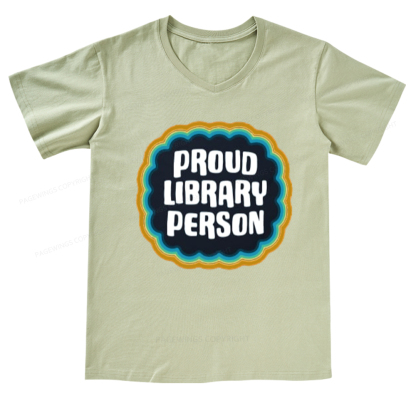Pagewings Proud Library Person V-neck T-shirt