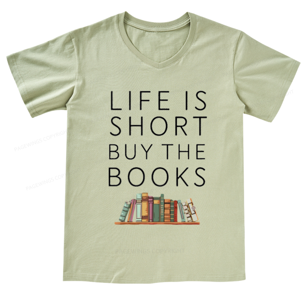 Pagewings Buy The Books V-neck T-shirt