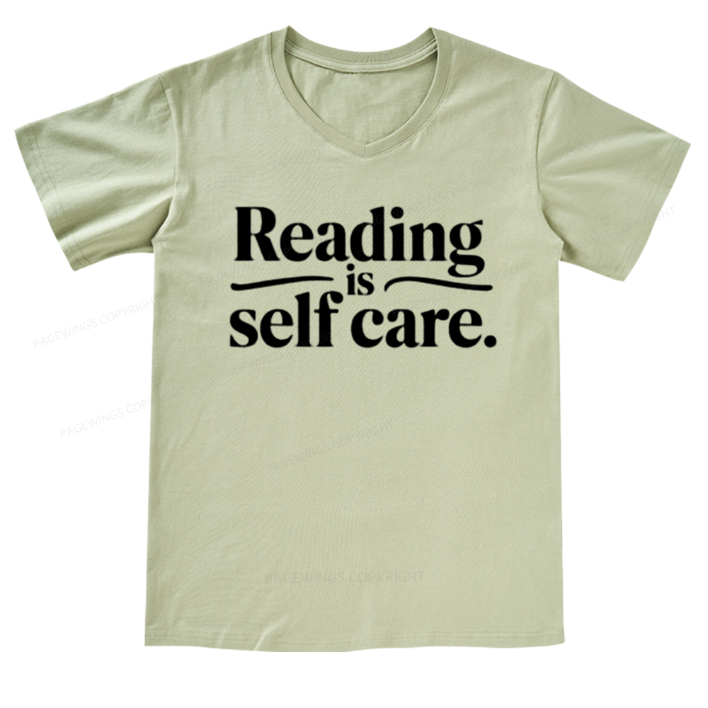 Pagewings Reading Self Care V-neck T-shirt