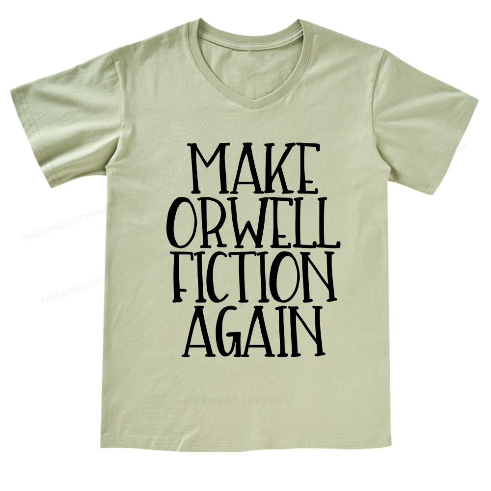 Pagewings Make Orwell Fiction Again V-neck T-shirt