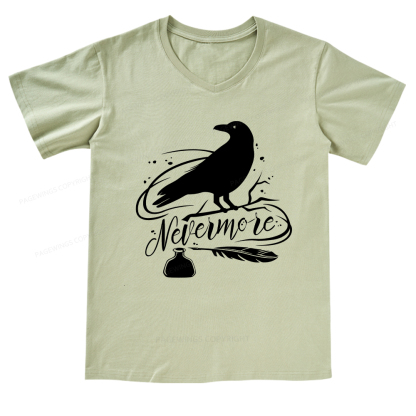 Pagewings Edgar Allen Poe tee V-neck T-shirt