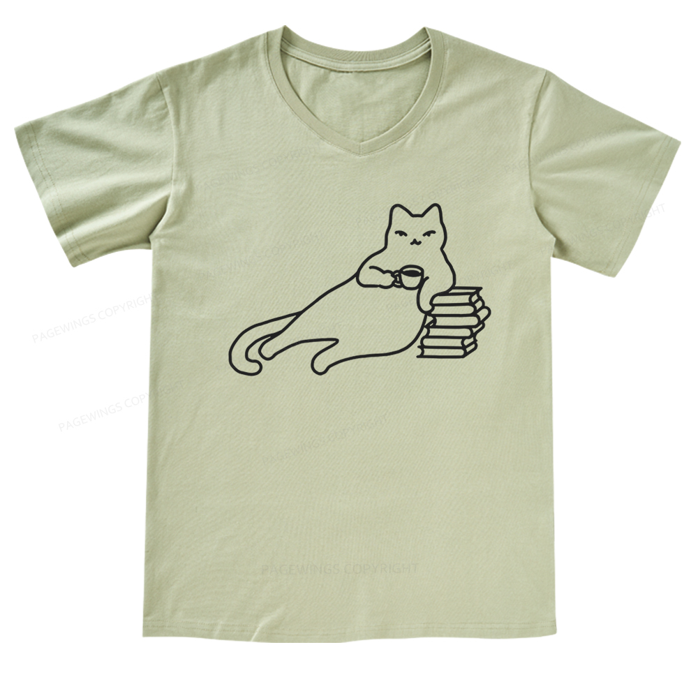Pagewings Book Lover Shirt For Women V-neck T-shirt