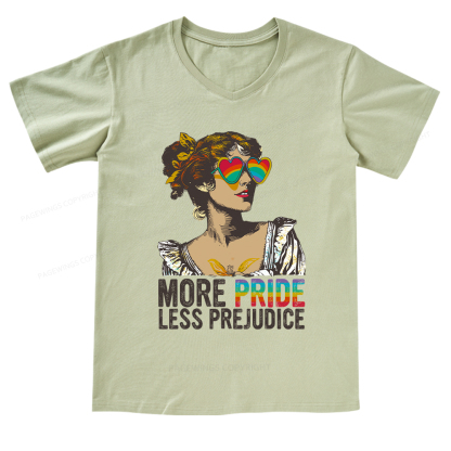 Pagewings More Pride Less Prejudice V-neck T-shirt