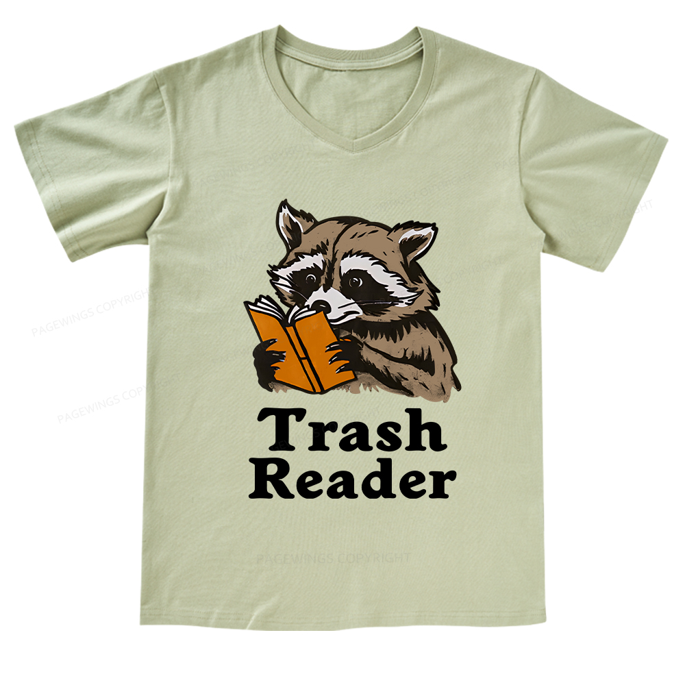 Pagewings Trash Reader V-neck T-shirt