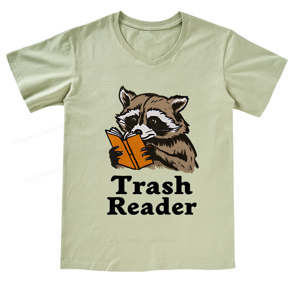 Pagewings Trash Reader V-neck T-shirt