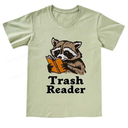 Pagewings Trash Reader V-neck T-shirt