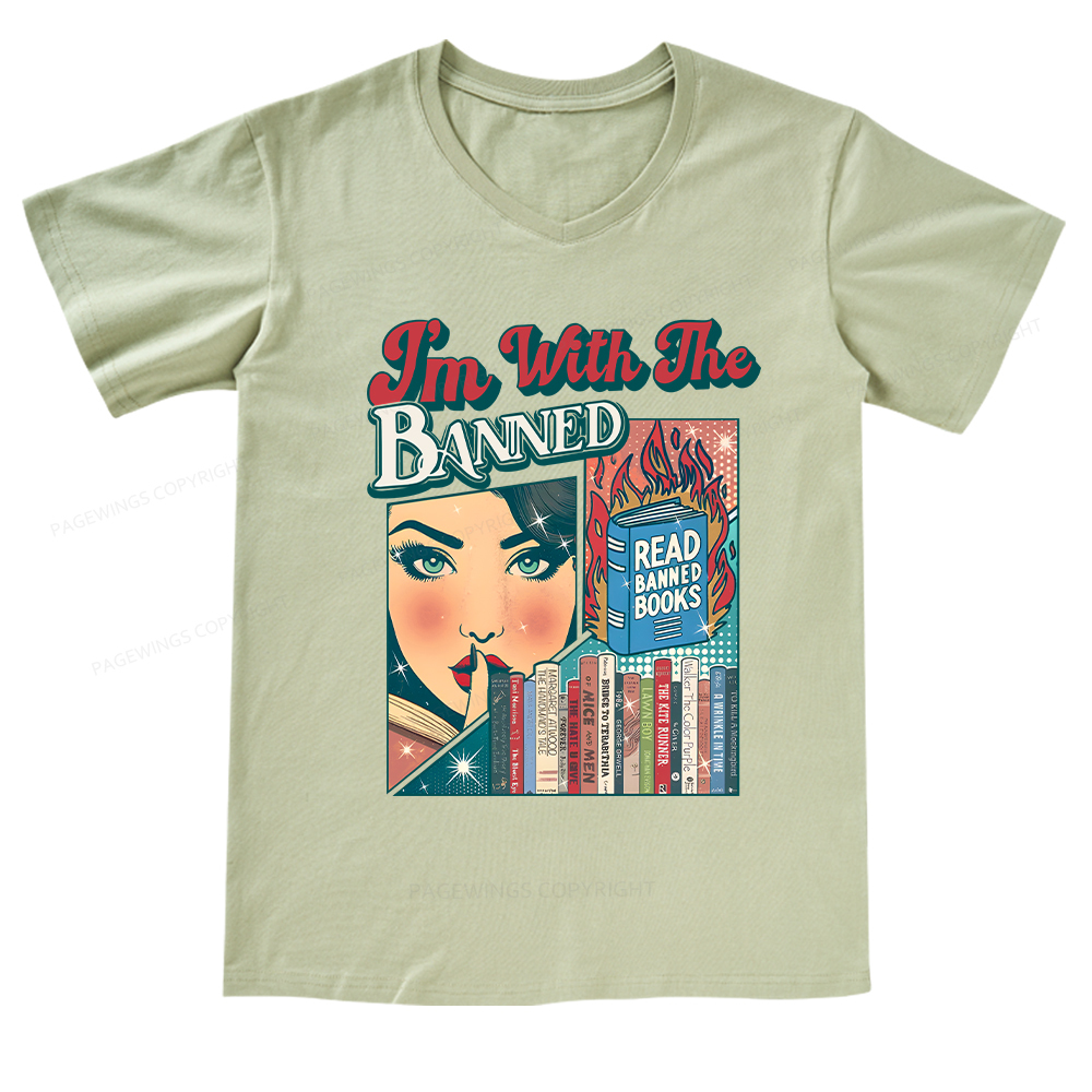 Pagewings I’m With the Banned V-neck T-shirt