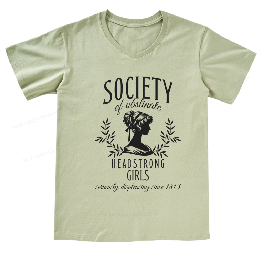 Pagewings Society Of Obstinate Headstrong Girls V-neck T-shirt