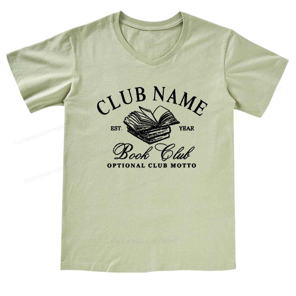 Pagewings Personalized Book Club V-neck T-shirt