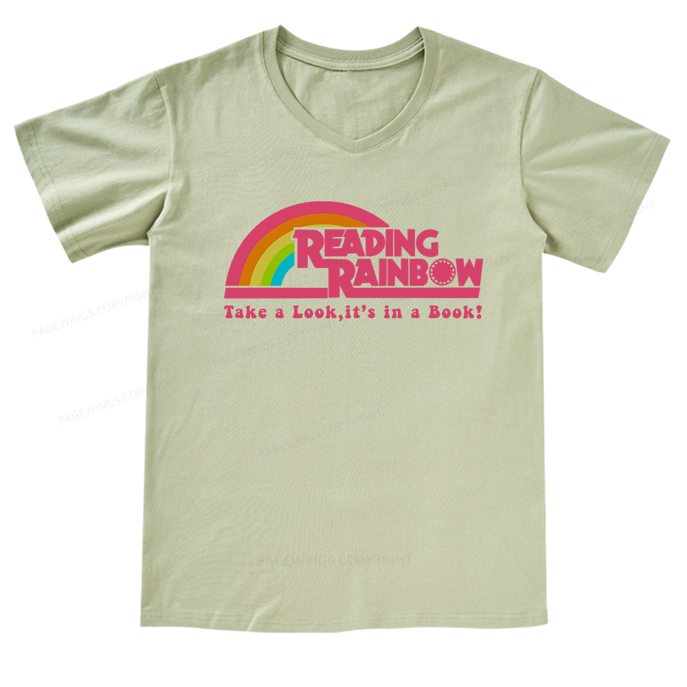 Pagewings Take a Look it's in a Book V-neck T-shirt