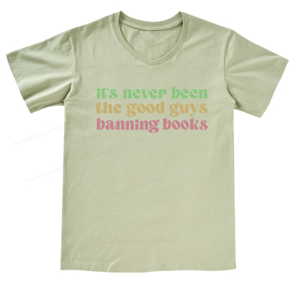 Pagewings It's Never Been the Good Guys Banning Books V-neck T-shirt