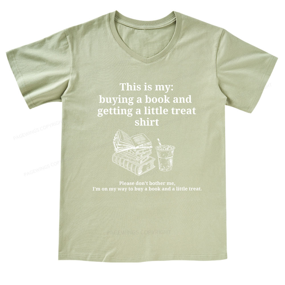 Pagewings Buying A Book And Getting A Little Treat V-neck T-shirt