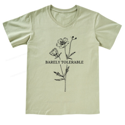 Pagewings Barely Tolerable V-neck T-shirt