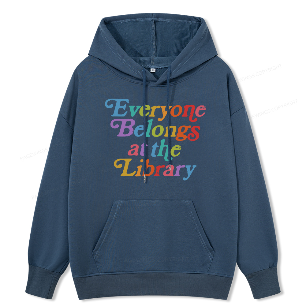 Pagewings  Everyone belongs at the library Unisex Classic Hoodie