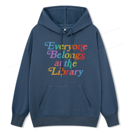 Pagewings  Everyone belongs at the library Unisex Classic Hoodie