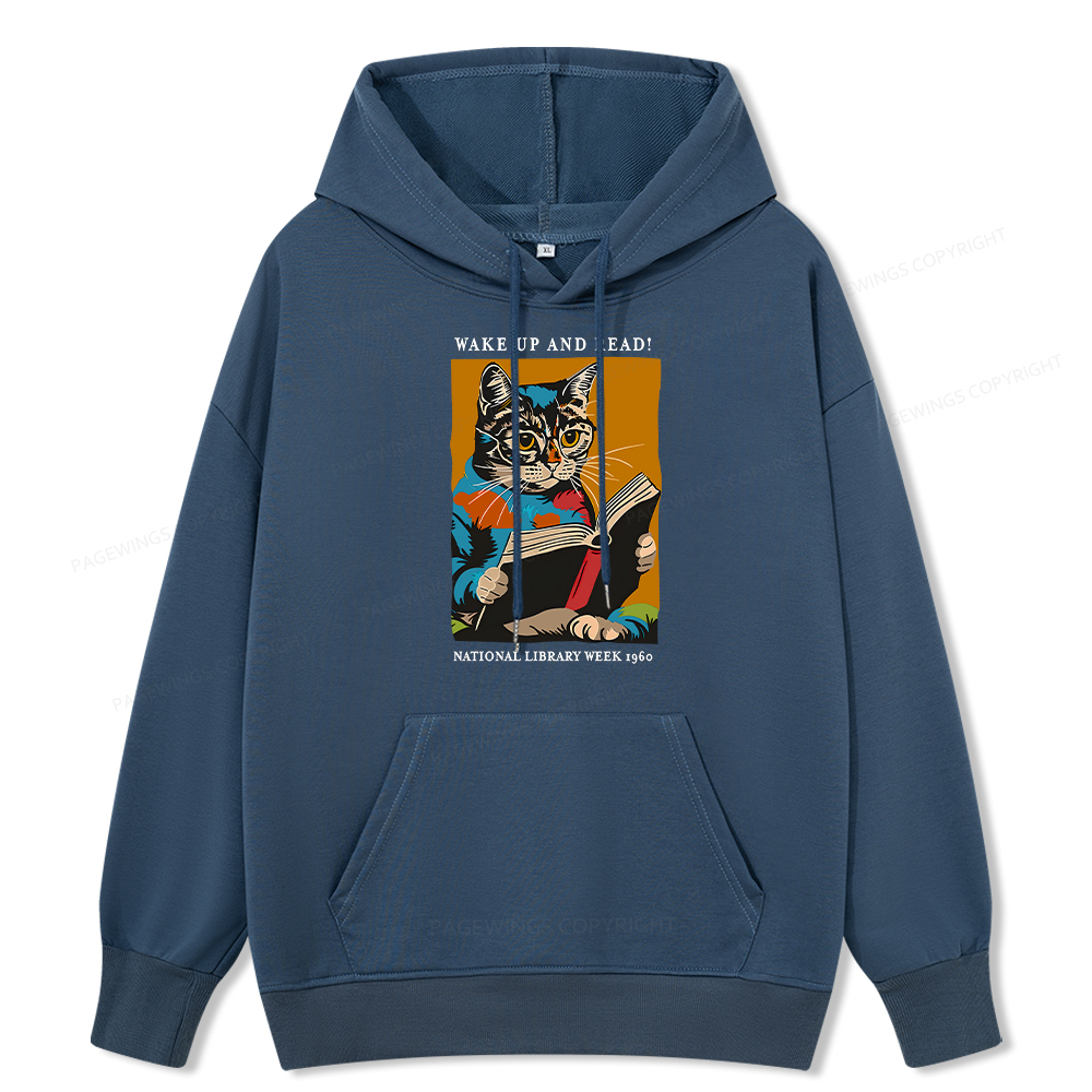 Pagewings Cat Reading Poster Unisex Classic Hoodie