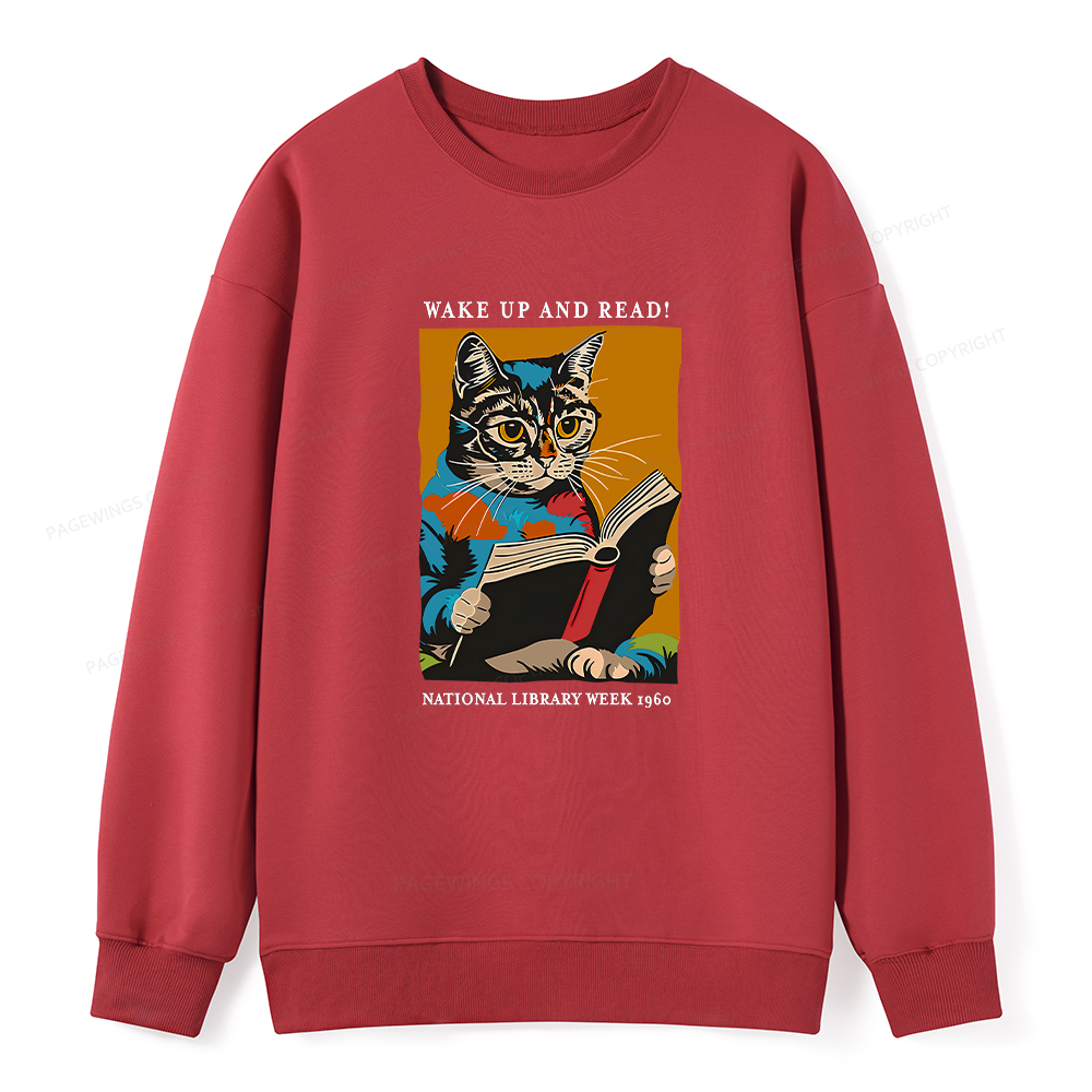 Pagewings Cat Reading Poster Unisex Classic Sweatshirt