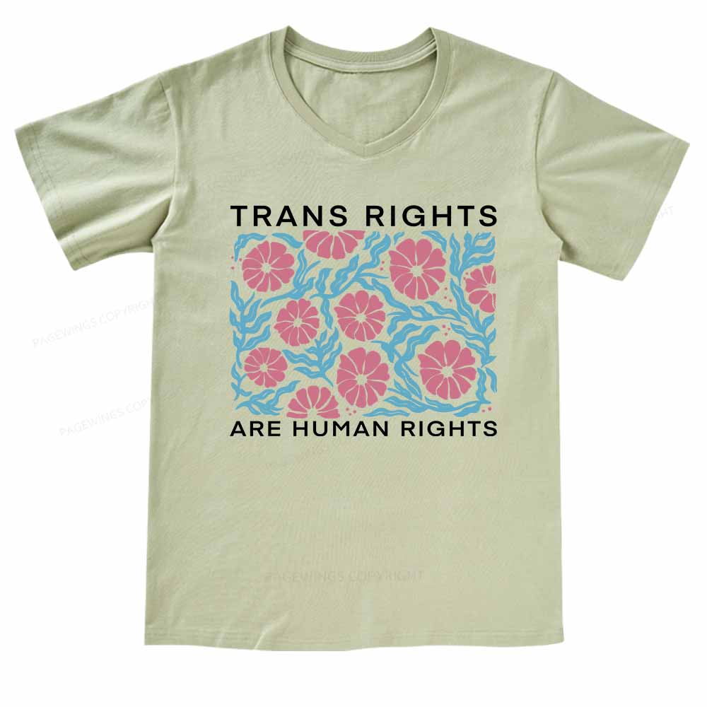 Pagewings Trans Rights Are Human Rights  V-neck T-shirt