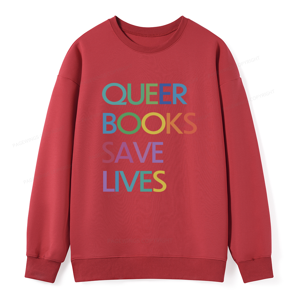 Pagewings Queer Books Save Lives Unisex Classic Sweatshirt