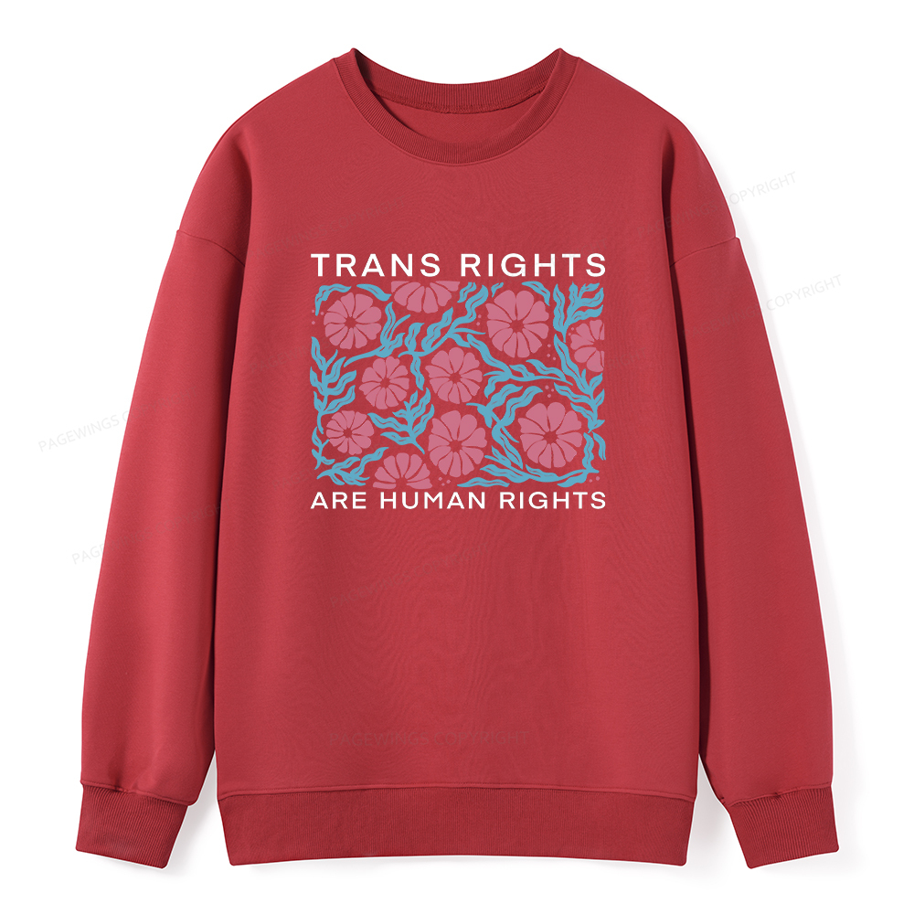Pagewings Trans Rights Are Human Rights Unisex Classic Sweatshirt