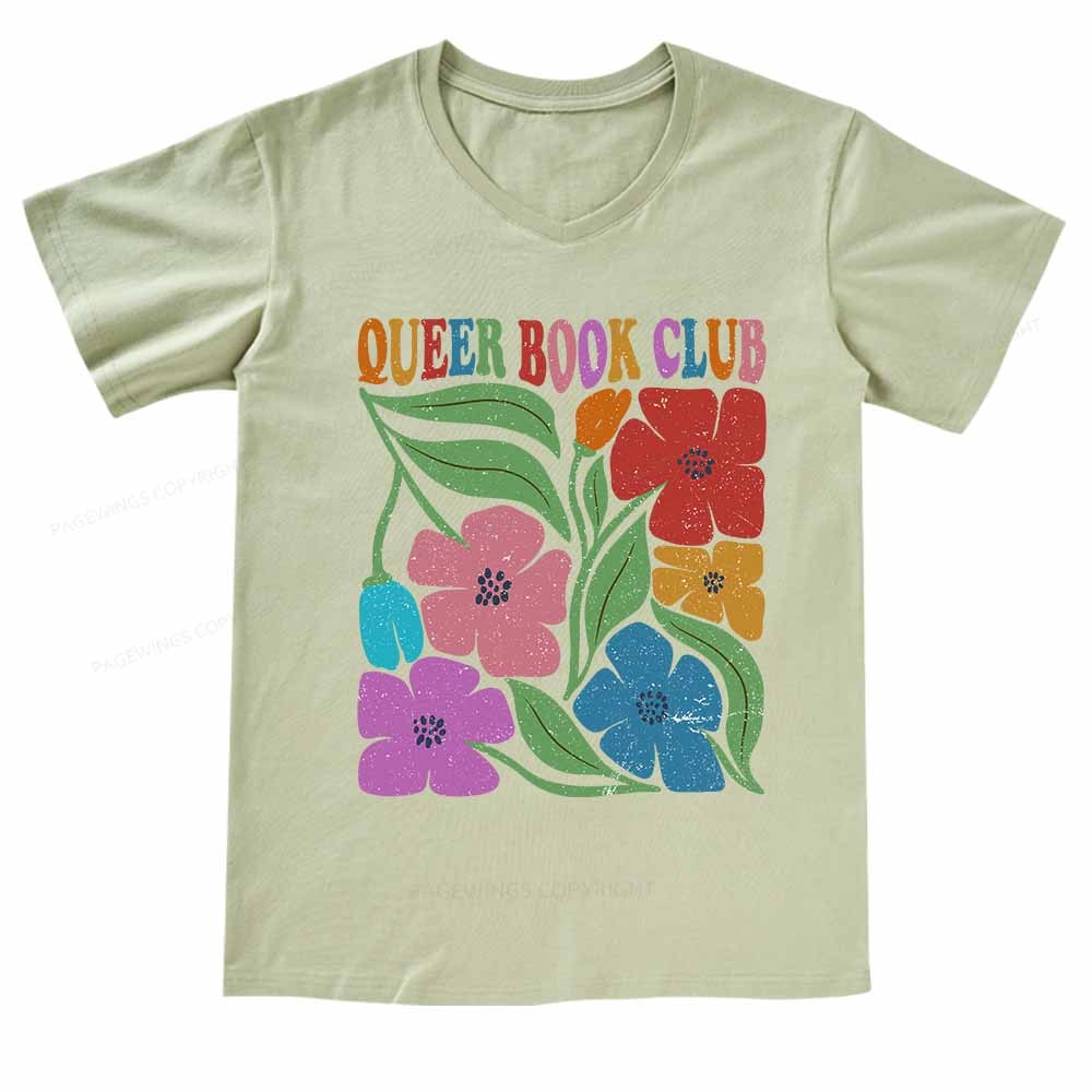 Pagewings Queer Book Club  V-neck T-shirt