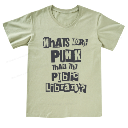 Pagewings What's More Punk Than The Public LibrarY V-neck T-shirt