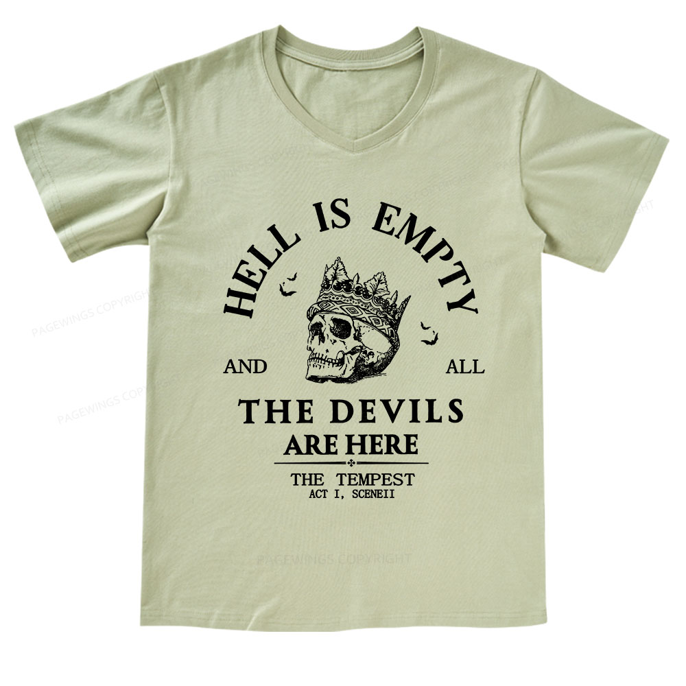 Pagewings Hell Is Empty And All The Devils Are Here V-neck T-shirt