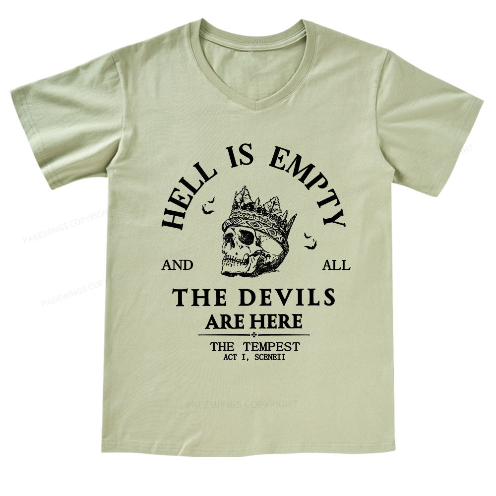 Pagewings Hell Is Empty And All The Devils Are Here V-neck T-shirt