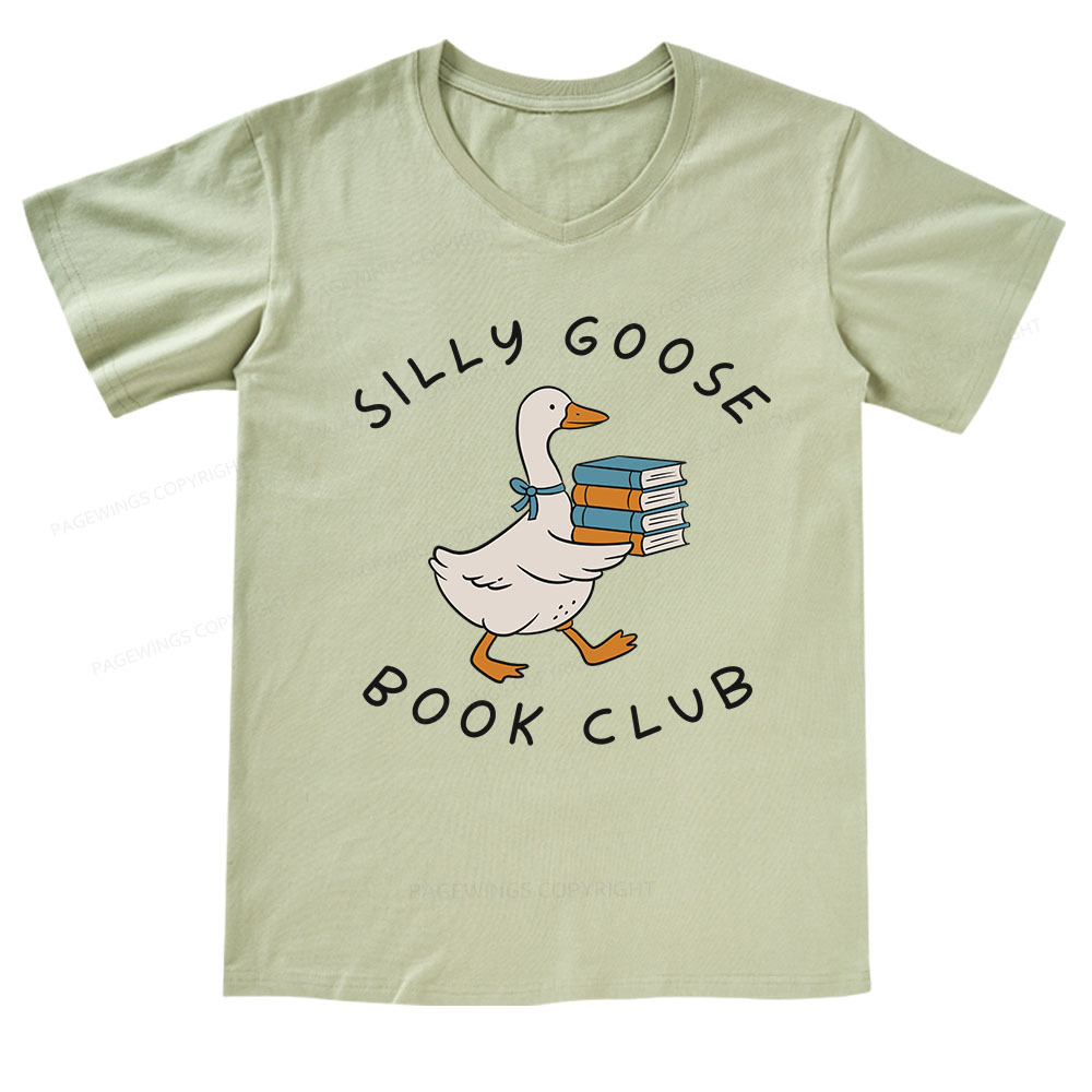 Pagewings Silly Goose Book Club V-neck T-shirt
