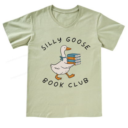 Pagewings Silly Goose Book Club V-neck T-shirt
