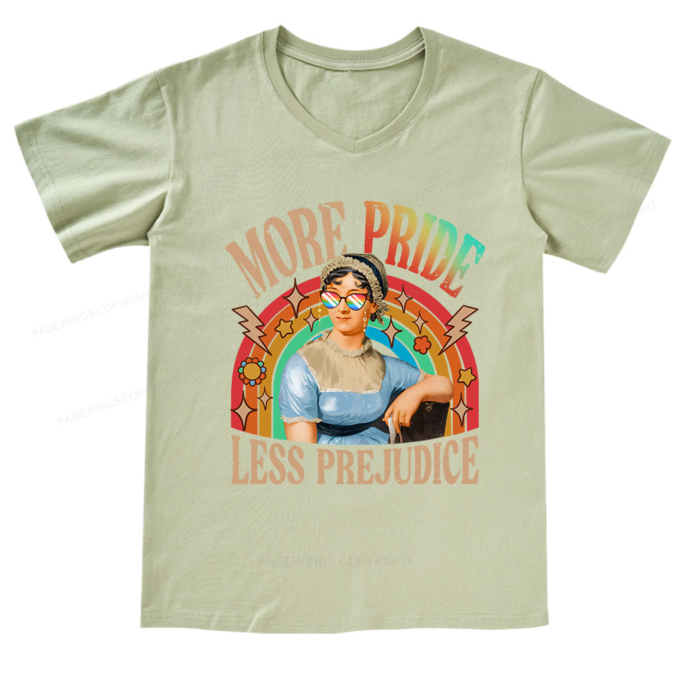 Pagewings More Pride Less Prejudice V-neck T-shirt