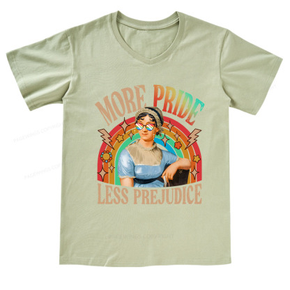 Pagewings More Pride Less Prejudice V-neck T-shirt