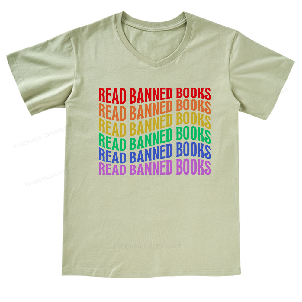 Pagewings Read Banned Books V-neck T-shirt