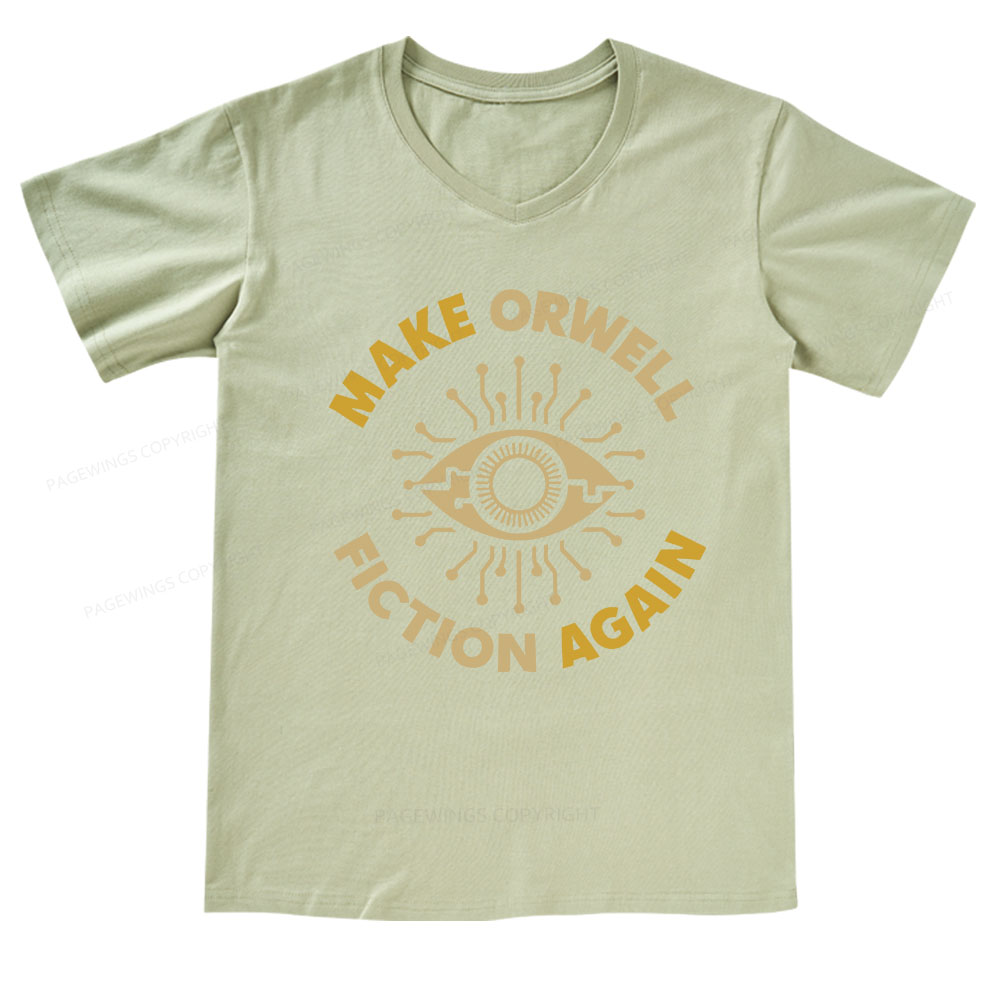 Pagewings Make Orwell Fiction Again V-neck T-shirt
