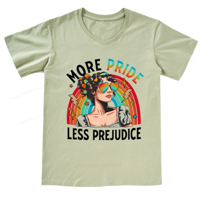 Pagewings More Pride Less Prejudice V-neck T-shirt