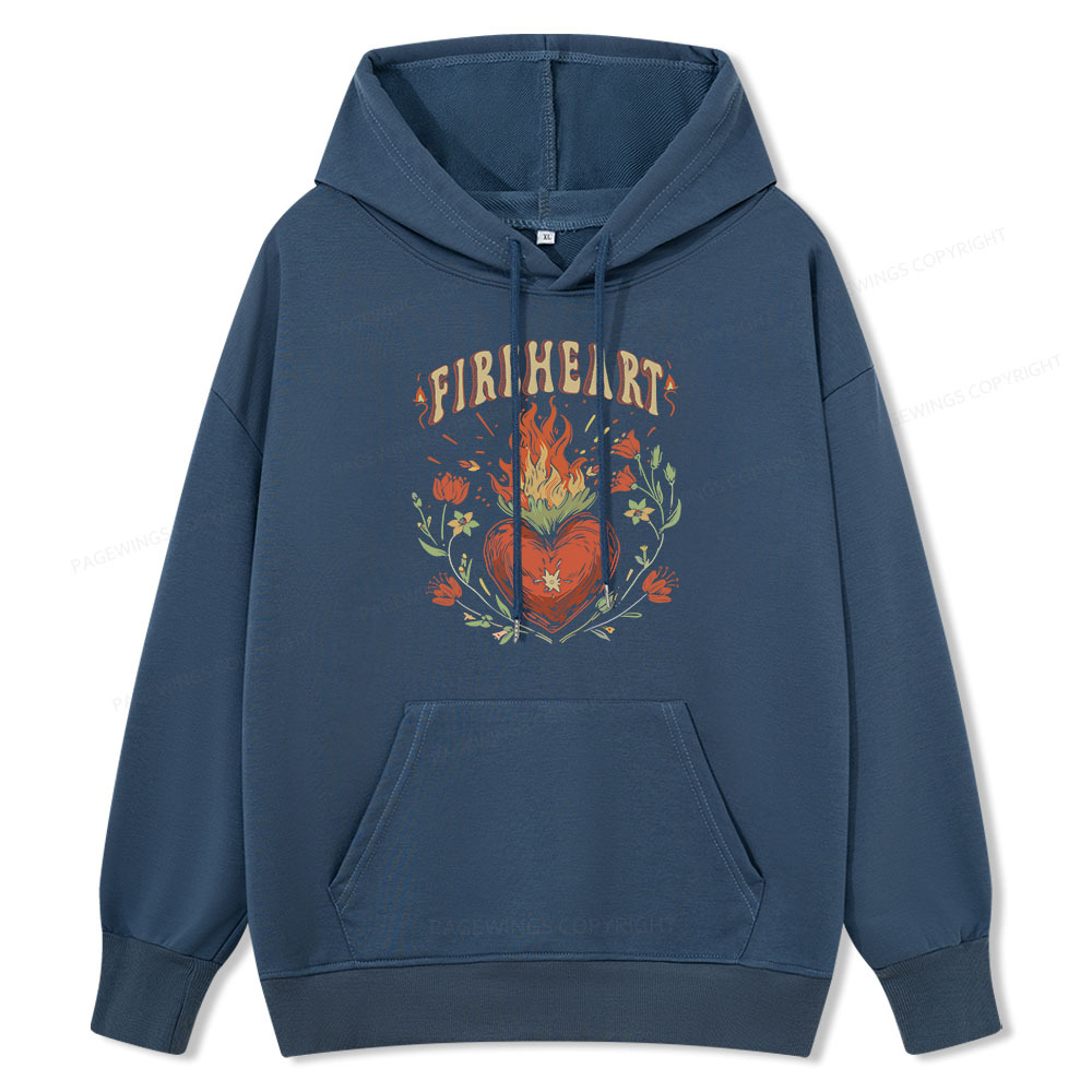 Pagewings Vintage Fire-heart Unisex Classic Hoodie