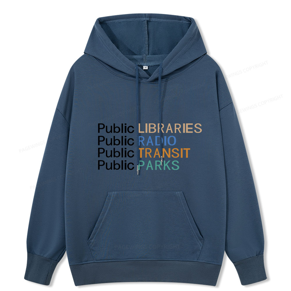 Pagewings Public Libraries Radio Transit Parks Unisex Classic Hoodie