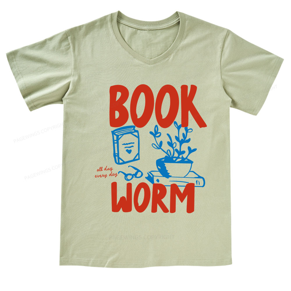 Pagewings Bookworm V-neck T-shirt
