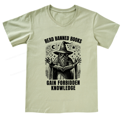 Pagewings Read Banned Books Gain Forbidden Knowledge V-neck T-shirt