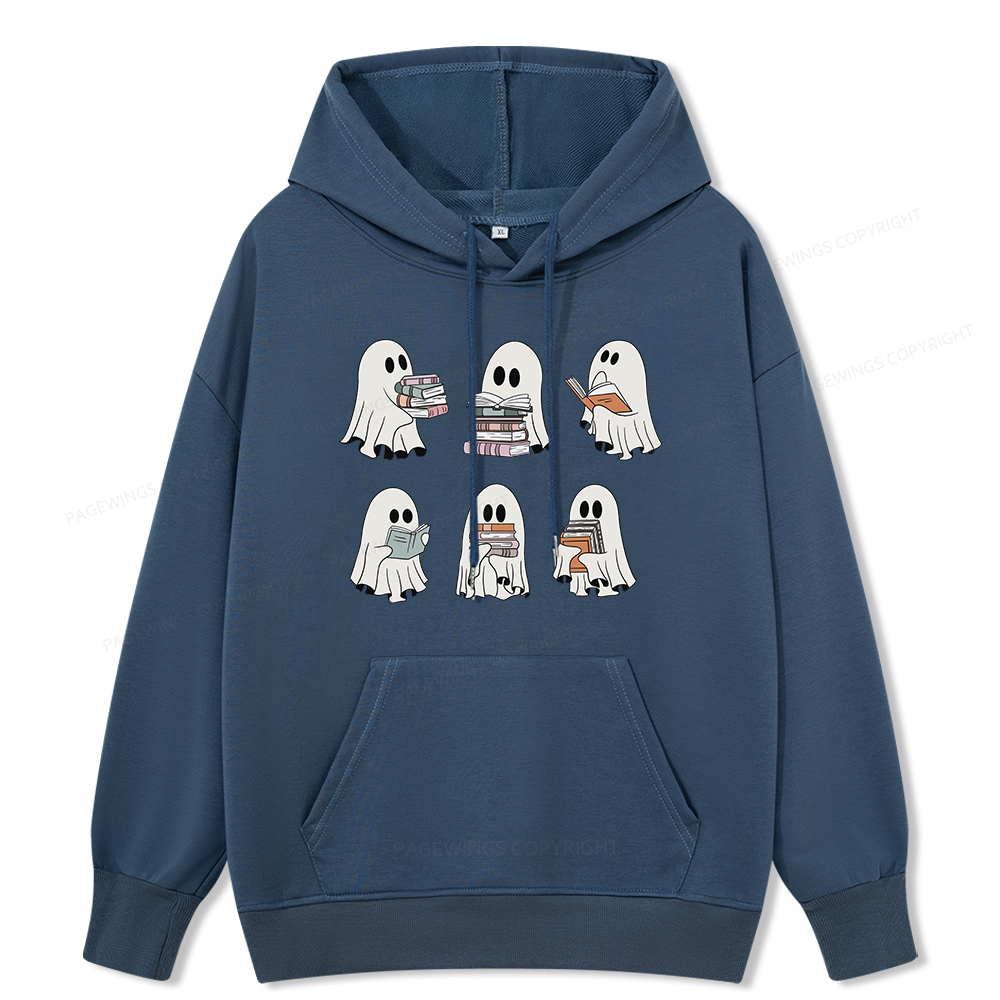 Pagewings Ghost Reading Halloween Unisex Classic Hoodie