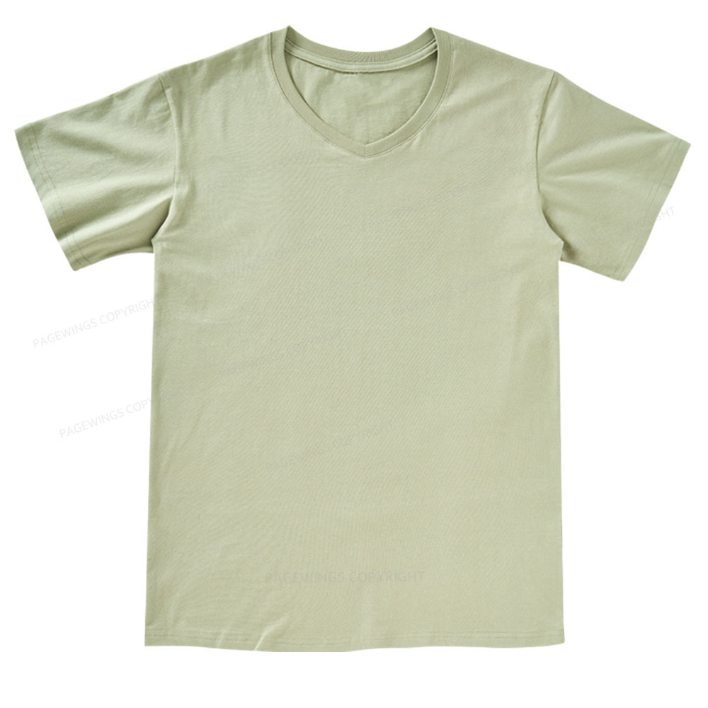 Pagewings Comfortable Solid Color V-neck T-shirt