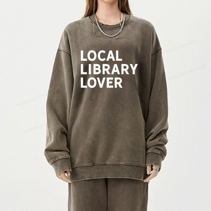 Pagewings Support Your Local Library Sweatshirt Unisex Washed Sweatshirt