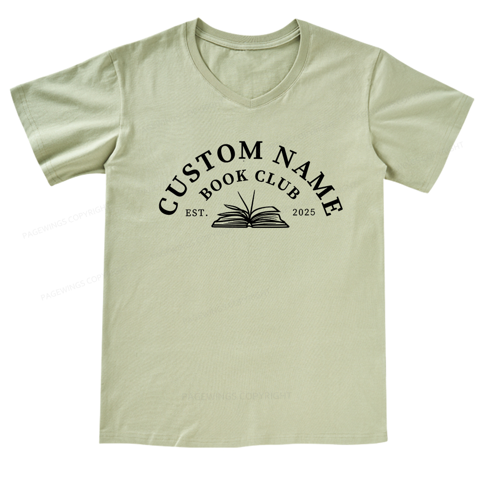 Pagewings Personalized Custom Book Club V-neck T-shirt