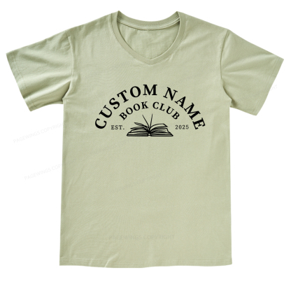 Pagewings Personalized Custom Book Club V-neck T-shirt