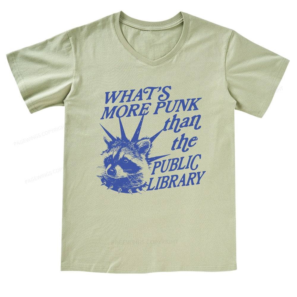Pagewings What’s More Punk Than The Public Library V-neck T-shirt