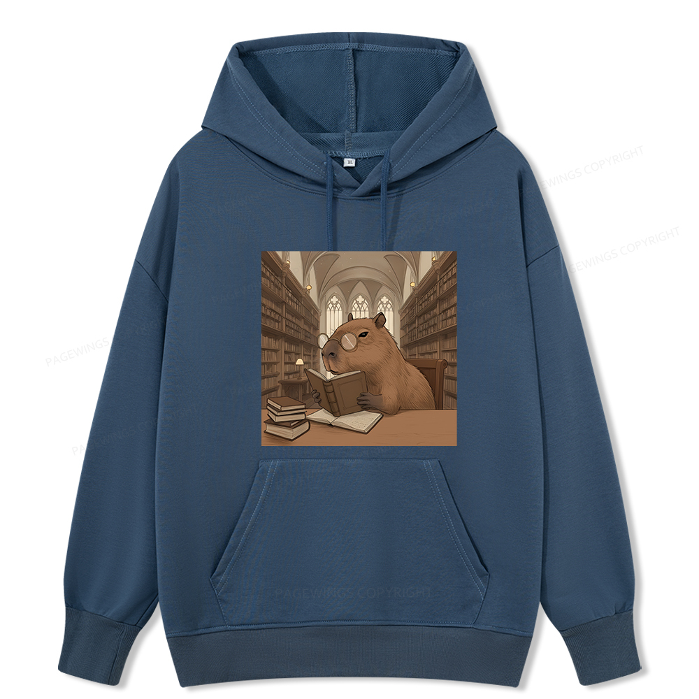 Pagewings The Reader Capybara Unisex Classic Hoodie