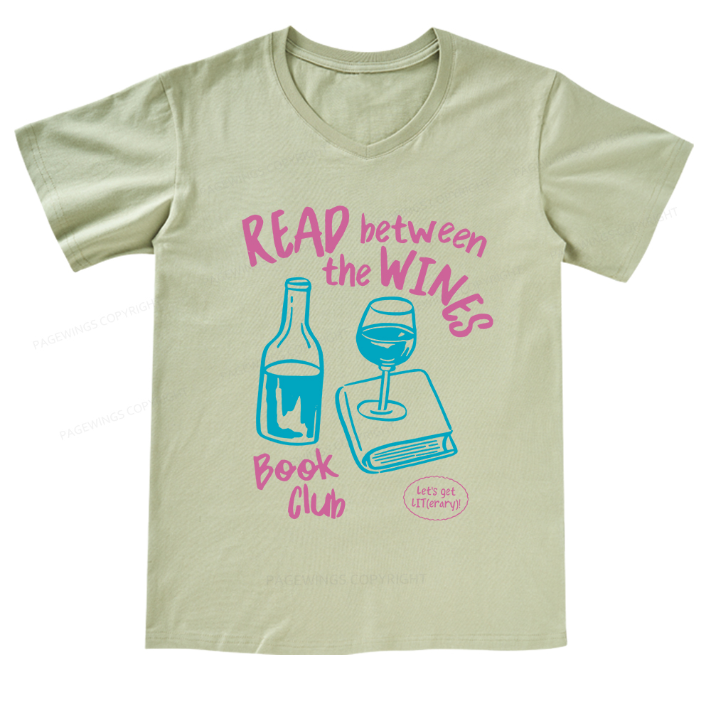Pagewings Wine Lover Book Club V-neck T-shirt