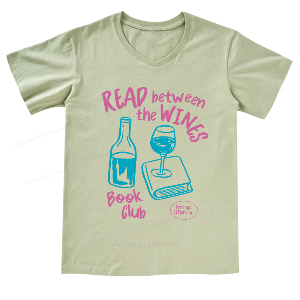 Pagewings Wine Lover Book Club V-neck T-shirt